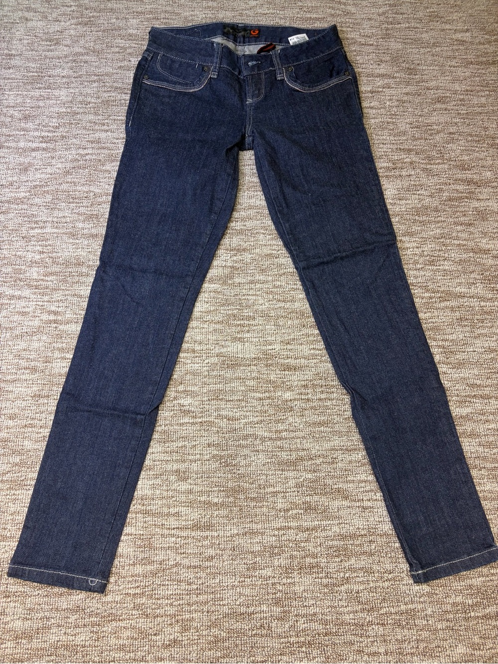 Guess Women's Super Skinny Jeans Dark Blue Bead Detail Size 26